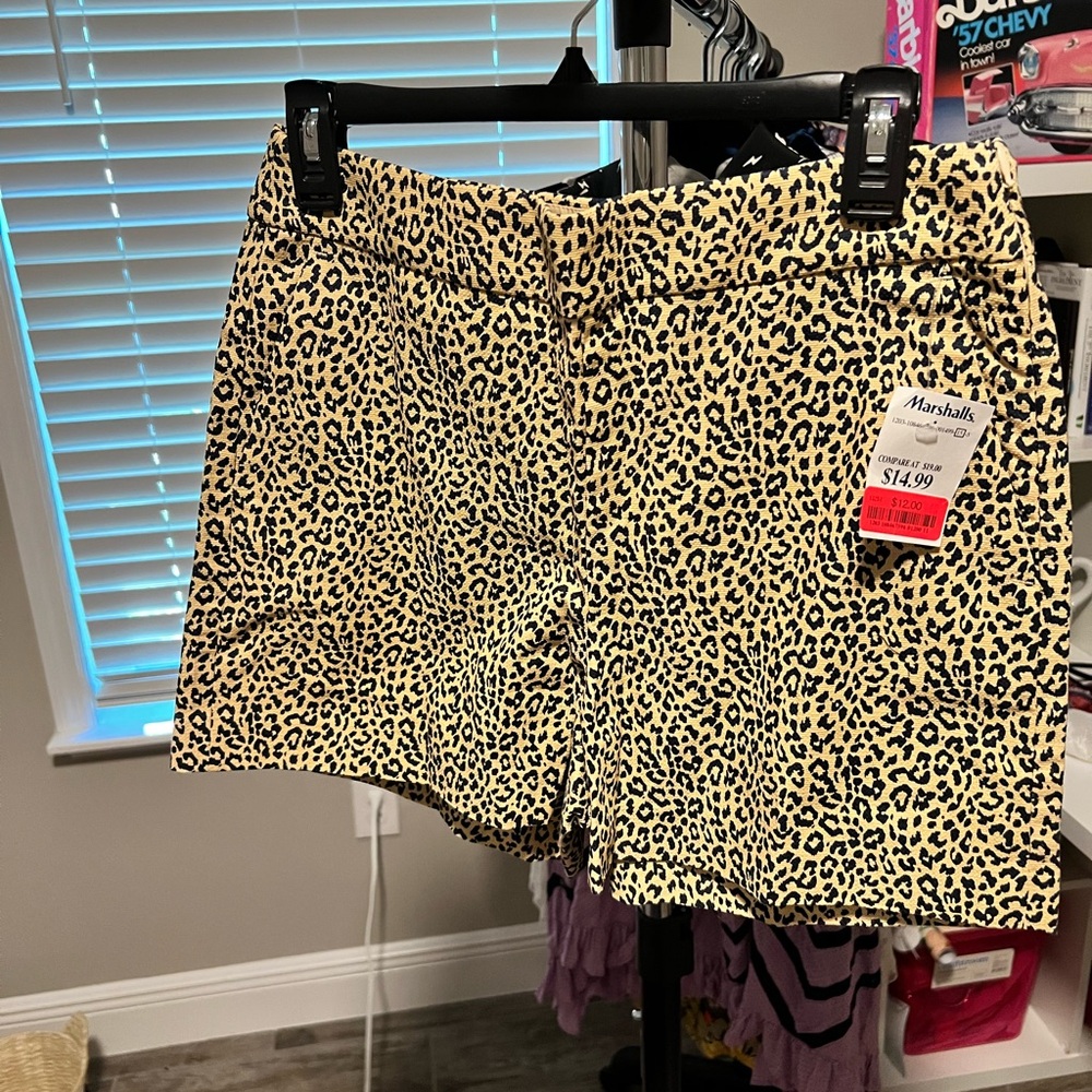 J. Crew Factory Leopard Print Shorts in Yellow and Black